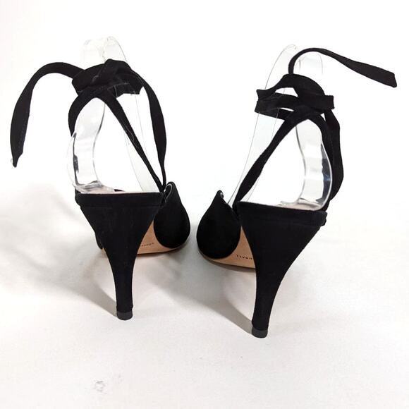 Loeffler Randall Mila Black Suede Wrap Heels Sandals Peep Toe Size 9 Preowned - Picture 5 of 10